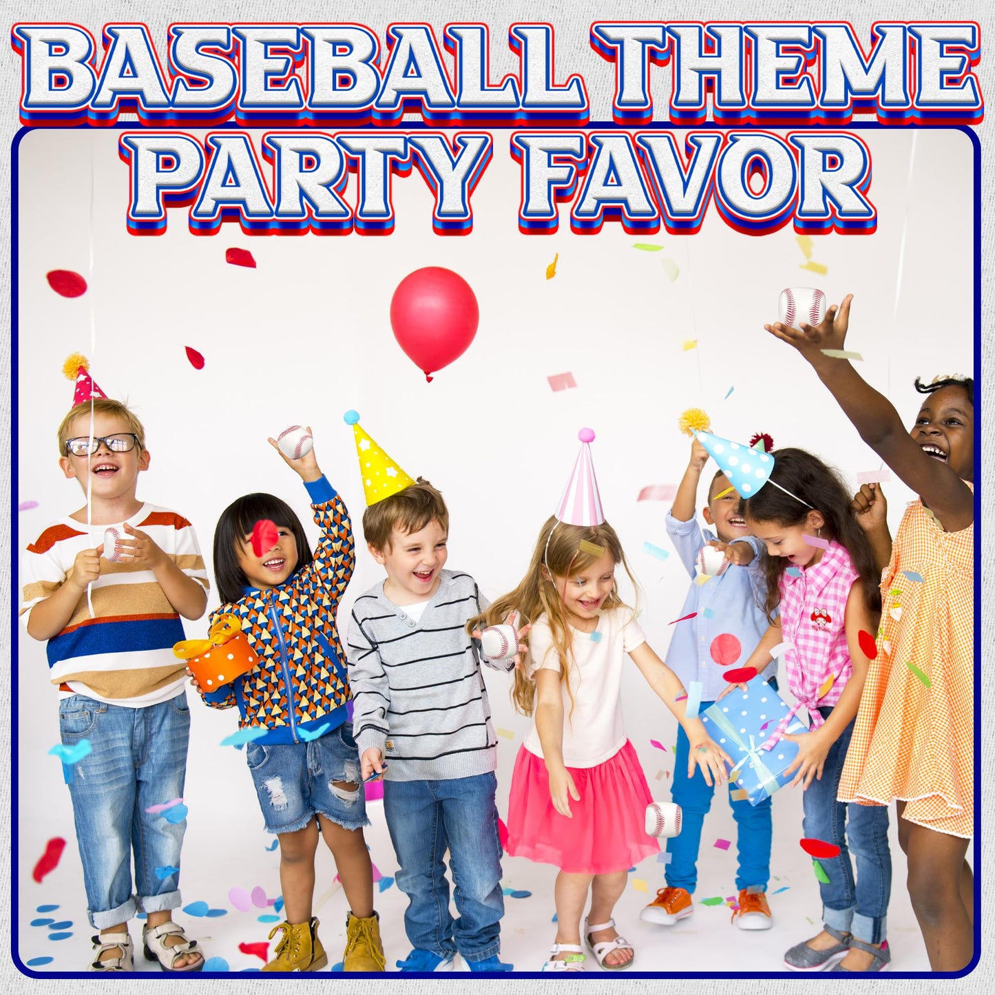 Bedwina Baseball Stress Balls - (24 Pack Bulk) Soft Foam 2" Squeeze Balls for Kids & Adults - Baseball Toys for Goodie Bags and Party Favors, Sports Theme Game Prizes & Stress Relief