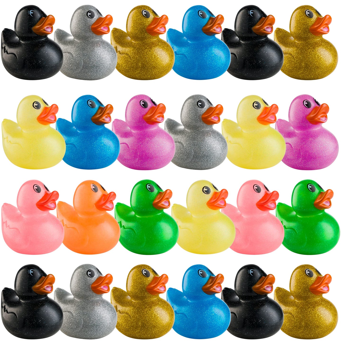 Bedwina Glitter Rubber Ducks in Bulk, Jeep Ducks for Ducking and Cruise Gifts, Kids Bath Toys, Mini Floating Rubber Duckies - Party Favors, Bulk Toys for Kids, Pool, Birthday, Decor - 600 Count