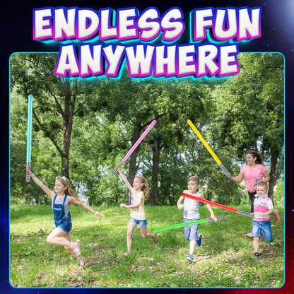 Bedwina Inflatable Light Sabers for Kids - (Pack of 12) 35-inch Neon Color Blow-Up Toy Saber Swords, Party Favors, Goodie Bags, Star Galaxy Theme Birthdays & Prize Toys