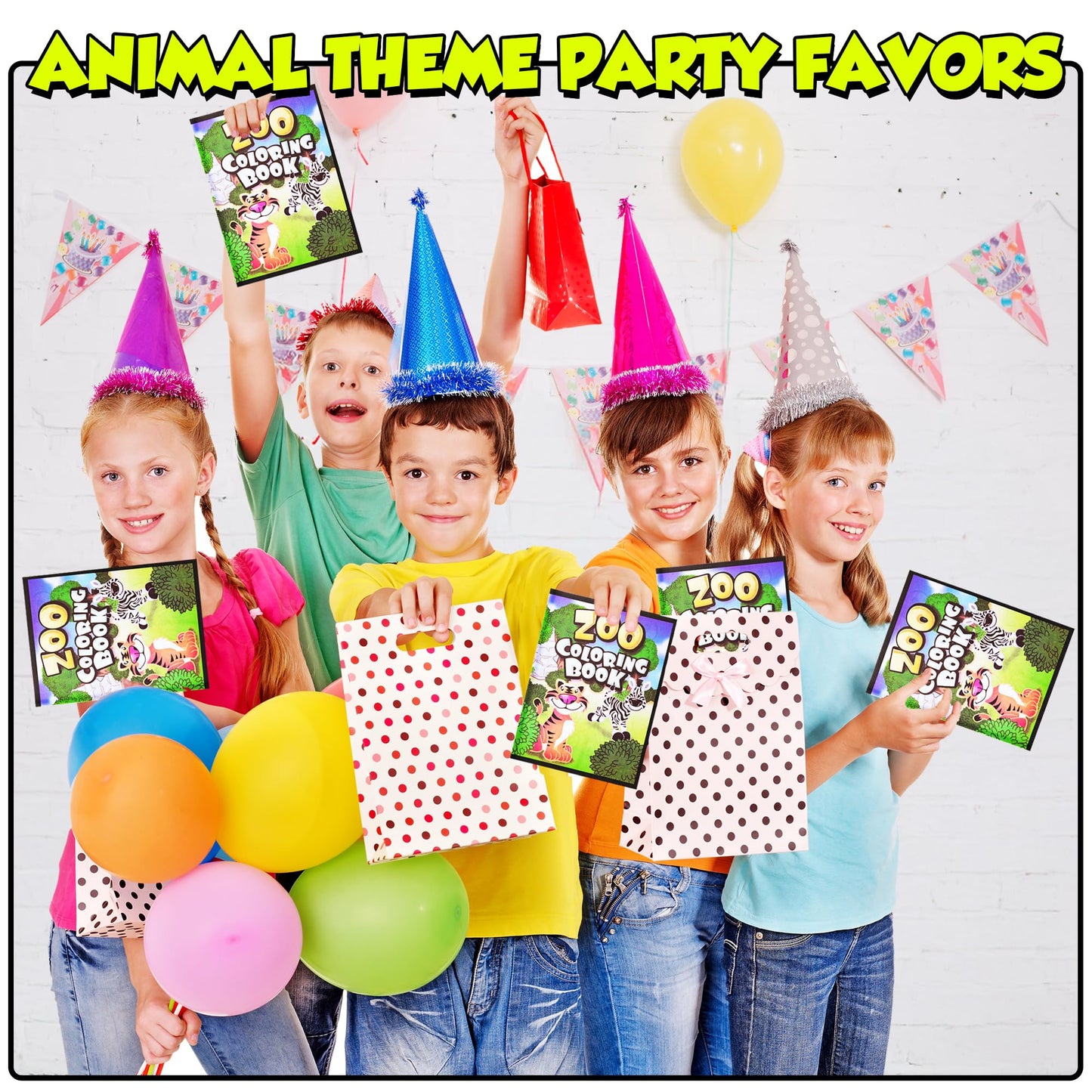 72Pcs Zoo Animal Coloring Books Bulk for Kids - 9"x11" Animal Party Favors with Jungle Safari Animals and Activity Sheets for Goodie Bags, Classrooms and Themed Birthday Supplies (Pack of 72)