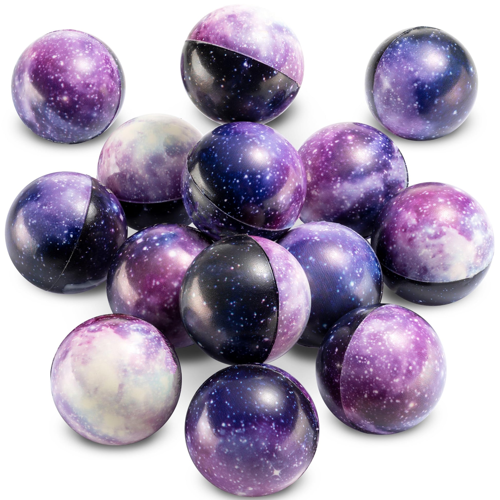 Bulk 150 Galaxy Stress Balls for Kids - Squeeze Anxiety Fidget Sensory Balls for Children with Outer Space Theme, Toys for Party Favors and Birthday Party Supplies