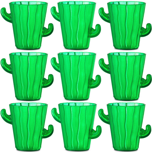 Cactus Plastic Shot Glasses - (Pack of 48) 2-Oz Shot Glasses Funny Cute Novelty Set for Bachelorette, Western, Cinco de Mayo, Tequila, Fiesta Themed Party Supplies, BPA-Free, Dishwasher-Safe, Green