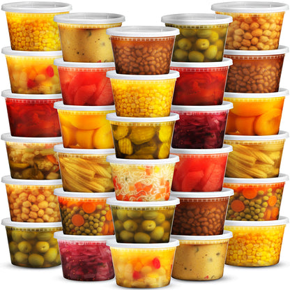 JoyServe 16 Oz Deli Food Containers with Lids - (72 Sets) Airtight Plastic Food Storage for Takeout, Meal Prep, To-Go, and Soup Freezer Containers with 72 Lids, BPA-Free, Dishwasher, Microwave Safe
