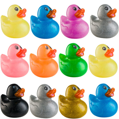 Bedwina Glitter Rubber Ducks in Bulk, Jeep Ducks for Ducking and Cruise Gifts, Kids Bath Toys, Mini Floating Rubber Duckies - Party Favors, Bulk Toys for Kids, Pool, Birthday, Decor - 600 Count