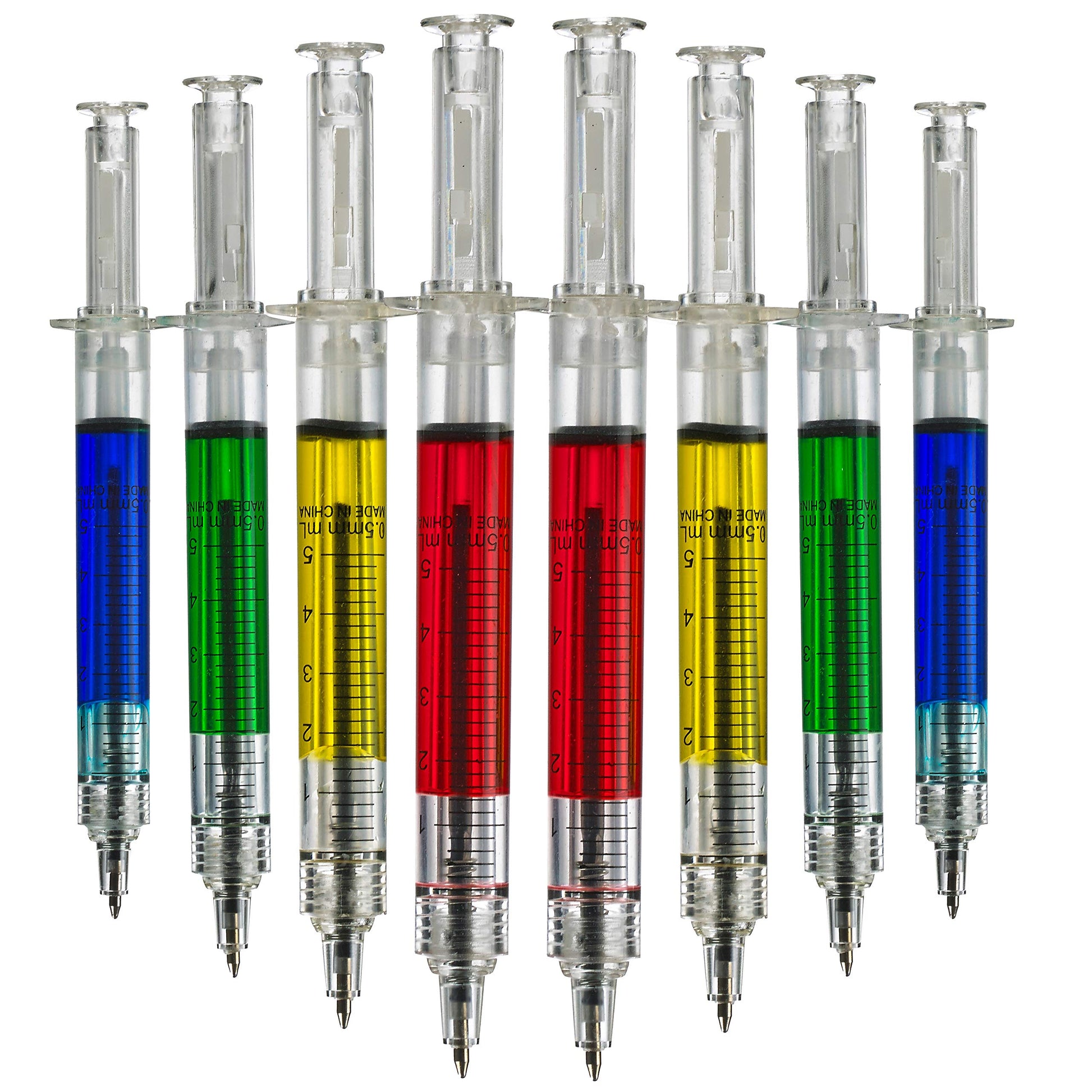 Bedwina Syringe Pens - (Bulk Pack of 120) Retractable Fun Multi Color Novelty Pen for Nurses, Nursing Student School Supplies, Birthdays, Stocking Stuffers and Toy Party Favor Gifts