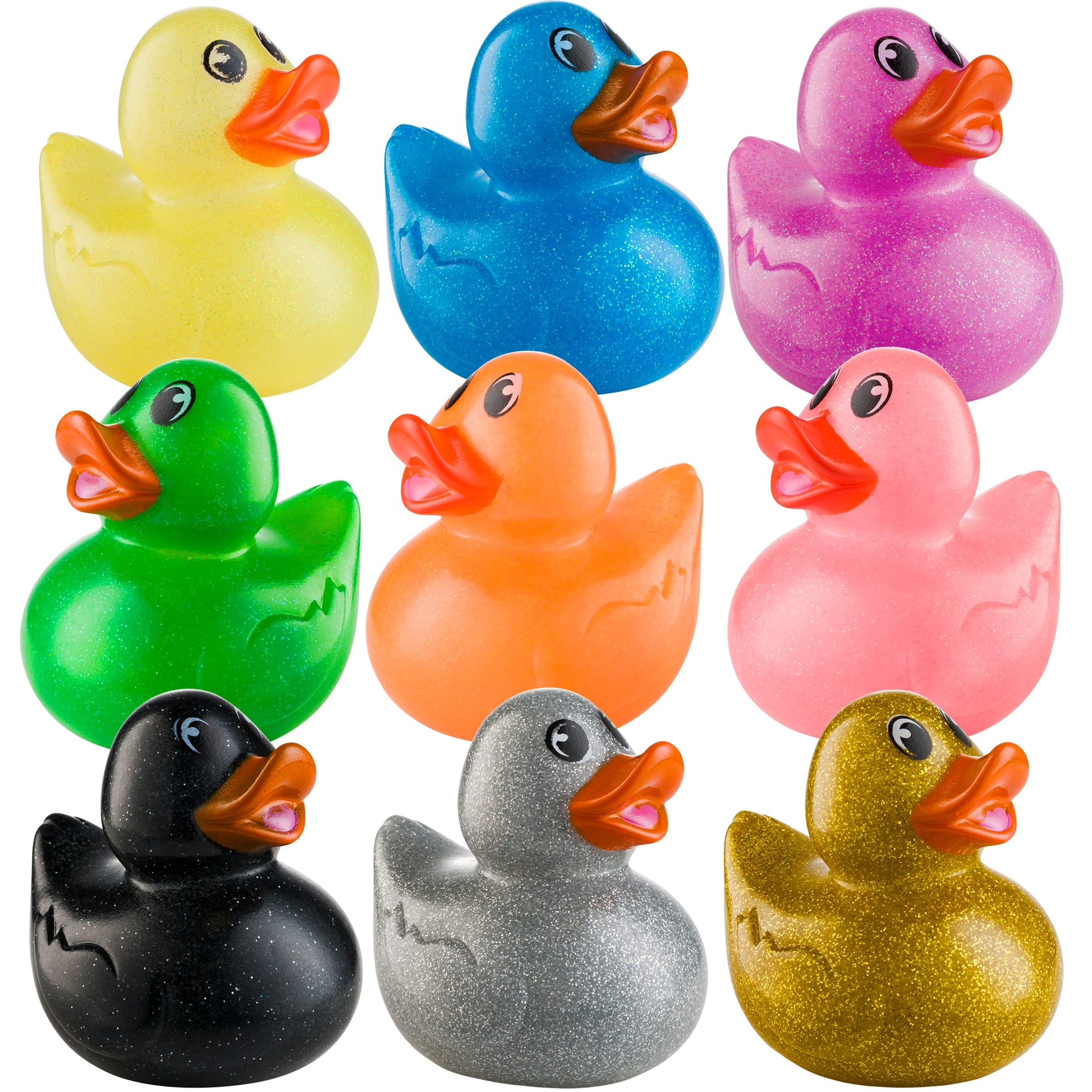 Bedwina Glitter Rubber Ducks in Bulk, Jeep Ducks for Ducking and Cruise Gifts, Kids Bath Toys, Mini Floating Rubber Duckies - Party Favors, Bulk Toys for Kids, Pool, Birthday, Decor - 600 Count