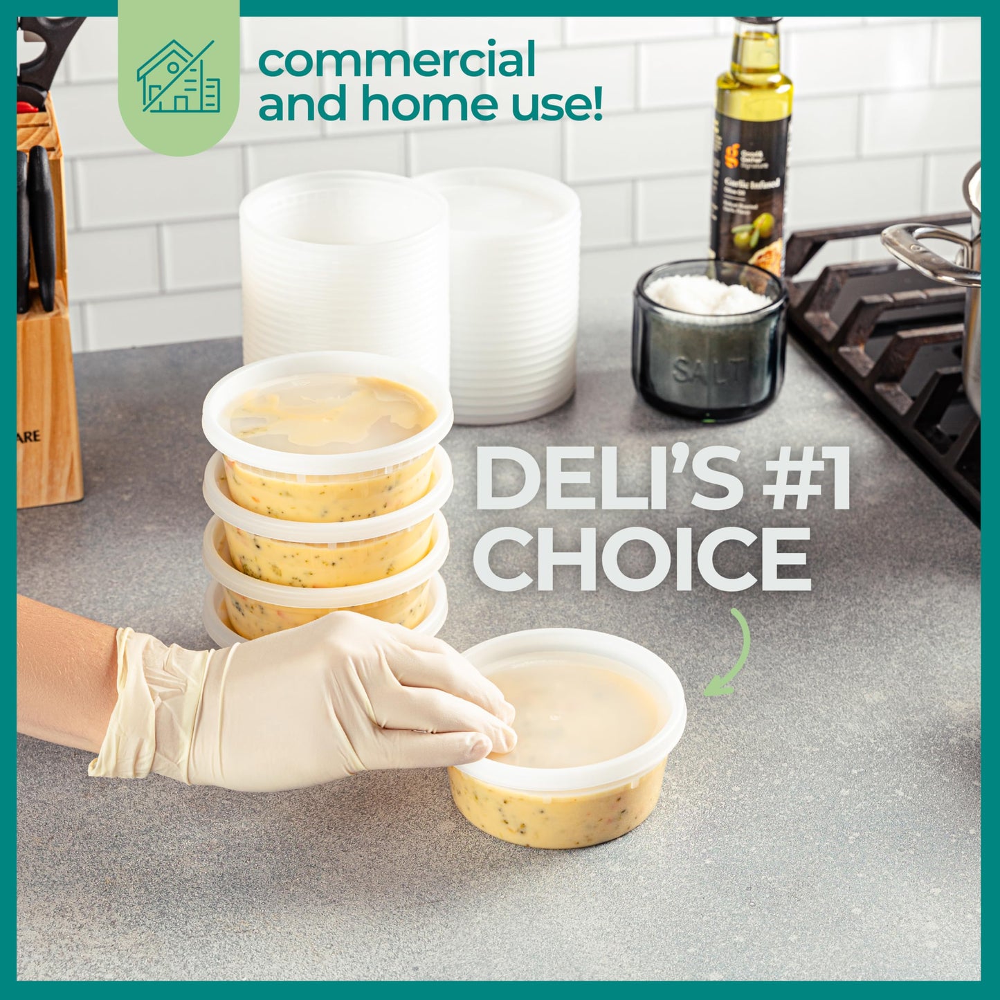 JoyServe Deli Food Containers with Lids - 8 oz 180 Sets- Ideal for Food, Snacks, Takeout, Meal Prep - 1 Cup Small Durable Clear Containers for Food - Stackable and Durable, Dishwasher & Microwave Safe